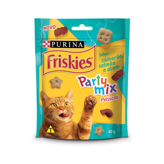 NESTLÉ® PURINA® FRISKIES® PARTY MIX Petisco para Gatos Adultos Camarão, Salmão e Atum 40g - Imagem em destaque