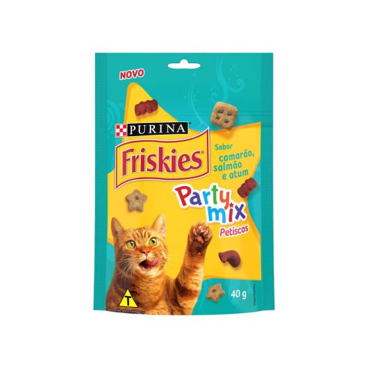 NESTLÉ® PURINA® FRISKIES® PARTY MIX Petisco para Gatos Adultos Camarão, Salmão e Atum 40g - Imagem em destaque