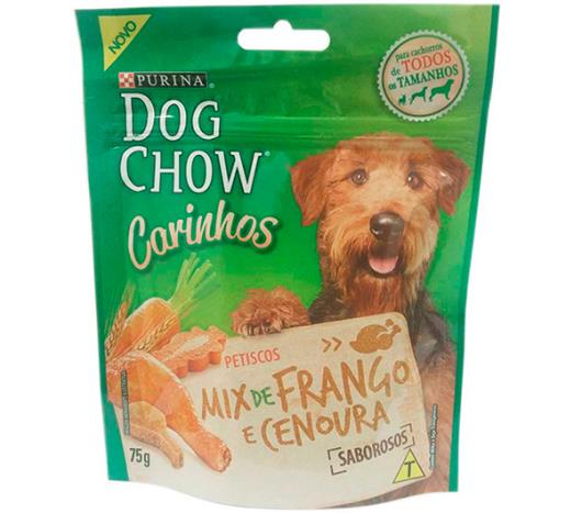 Petiscos Dog Chow Carinho Mix Frango e Cenoura 75g - Imagem em destaque