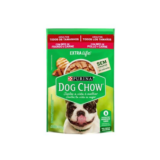 NESTLÉ® PURINA® DOG CHOW® ExtraLife® Ração Úmida para Cães Adultos de Todos os Tamanhos Mix de Frango e Carne 100g - Imagem em destaque