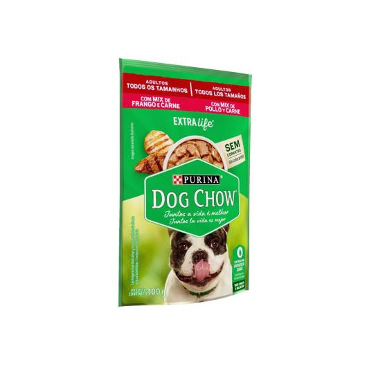 NESTLÉ® PURINA® DOG CHOW® ExtraLife® Ração Úmida para Cães Adultos de Todos os Tamanhos Mix de Frango e Carne 100g - Imagem em destaque