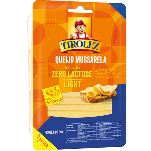 Queijo Mussarela Zero Lactose Light Fatiado Tirolez 150g - Imagem em destaque