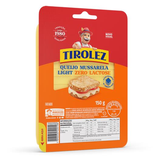Queijo Mussarela Tirolez Zero Lactose Light Fatiado 150g - Imagem em destaque