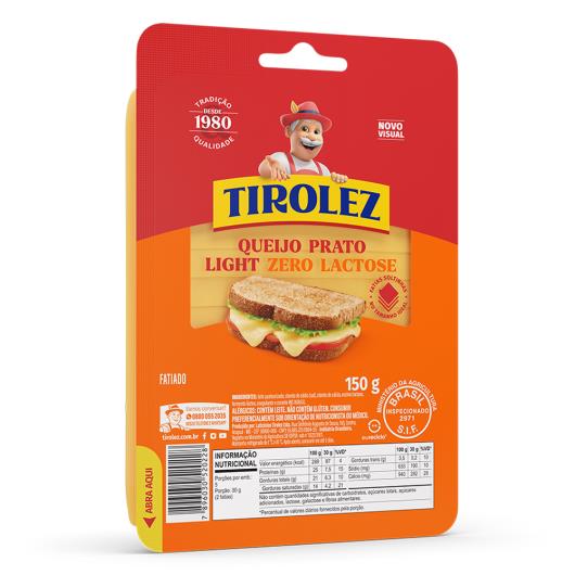 Queijo Prato Tirolez Zero Lactose Light Fatiado 150g - Imagem em destaque