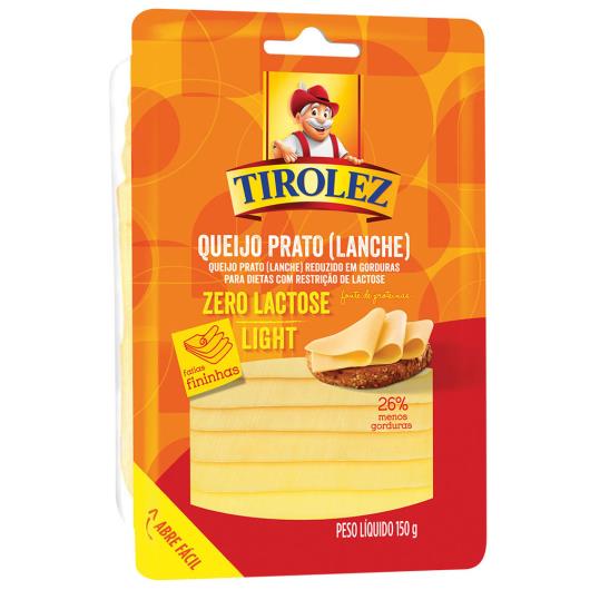 Queijo Prato Fatiado Light zero Lactose Tirolez 150g - Imagem em destaque