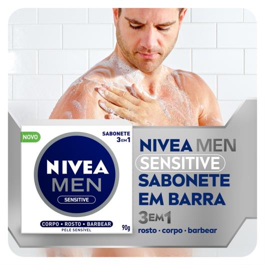 SABONETE NIVEA SENSITIVE 3 EM 1 MEN 90g - Imagem em destaque