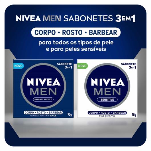 SABONETE NIVEA SENSITIVE 3 EM 1 MEN 90g - Imagem em destaque