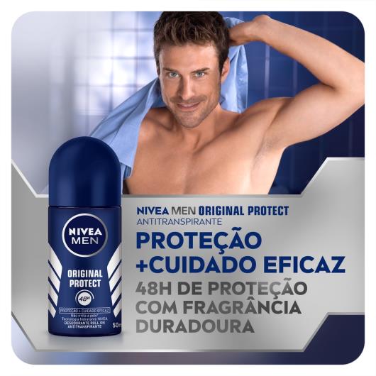 NIVEA Men Desodorante Antitranspirante Roll On Original Protect 50ml - Imagem em destaque