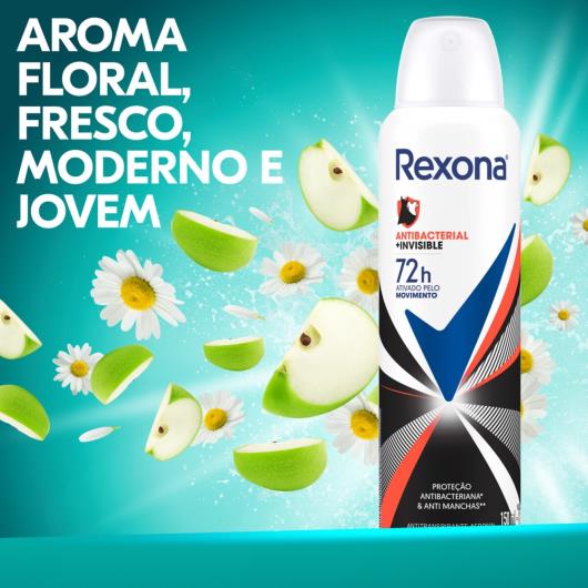 Desodorante Aerosol Feminino Rexona Antibacterial + Invisible 150ml - Imagem em destaque