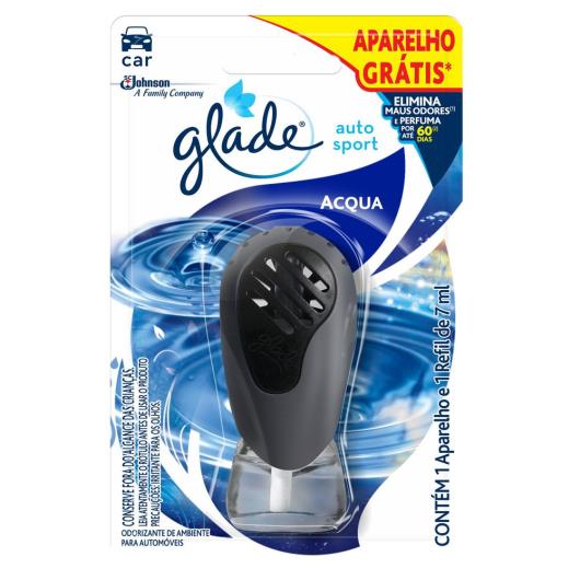 Desodorizador GLADE Auto Sport Refil Acqua Grátis Aparelho 7ml - Imagem em destaque