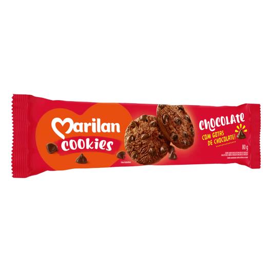 Biscoito Cookie Chocolate com Gotas de Chocolate Marilan Pacote 80g - Imagem em destaque