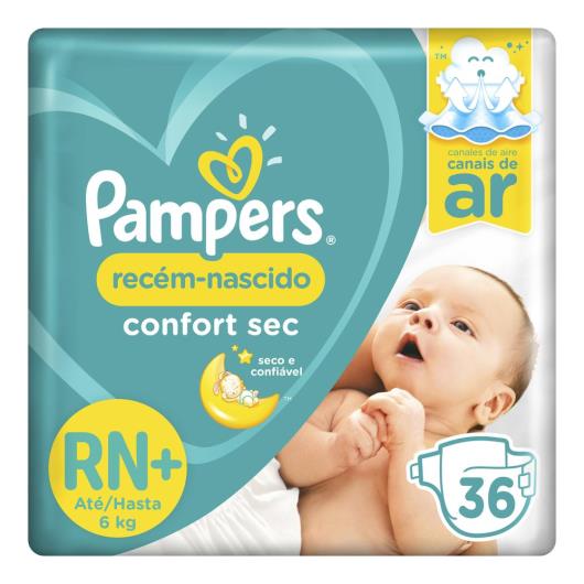 Fralda Pampers Confort Sec RN+ 36 unidades - Imagem em destaque