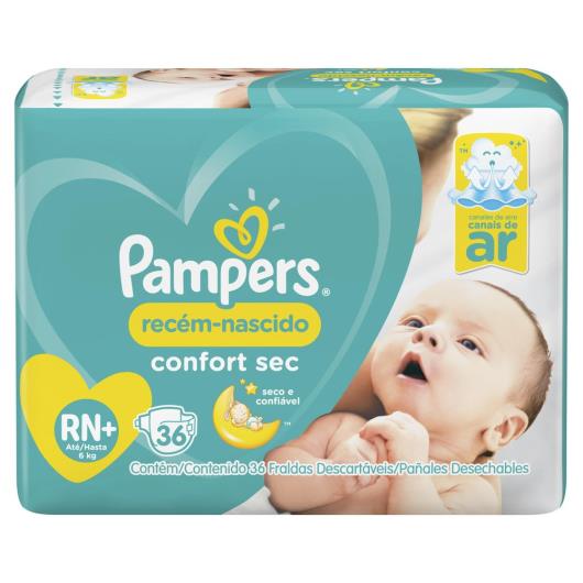 Fralda Pampers Confort Sec RN+ 36 unidades - Imagem em destaque