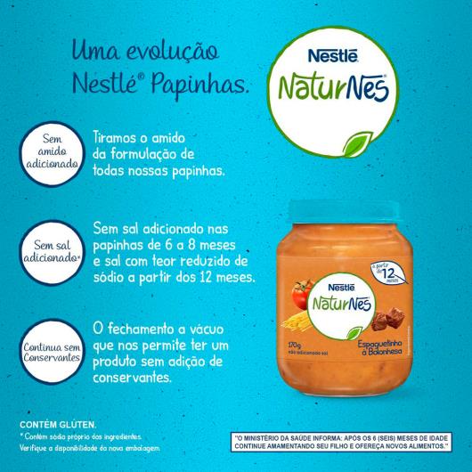 Papinha infantil espaguetinho à bolonhesa Nestlé 170g - Imagem em destaque