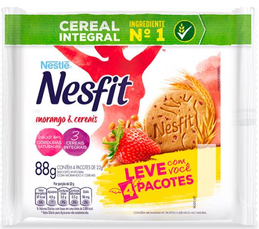 Biscoito morango e cereais Nesfit Nestlé 88g - Imagem em destaque