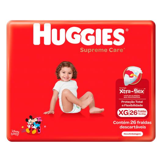 Fralda Descartável Infantil Huggies Supreme Care XG Pacote 26 Unidades - Imagem em destaque