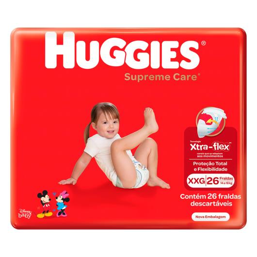 Fralda Descartável Infantil Huggies Supreme Care XXG Pacote 26 Unidades - Imagem em destaque