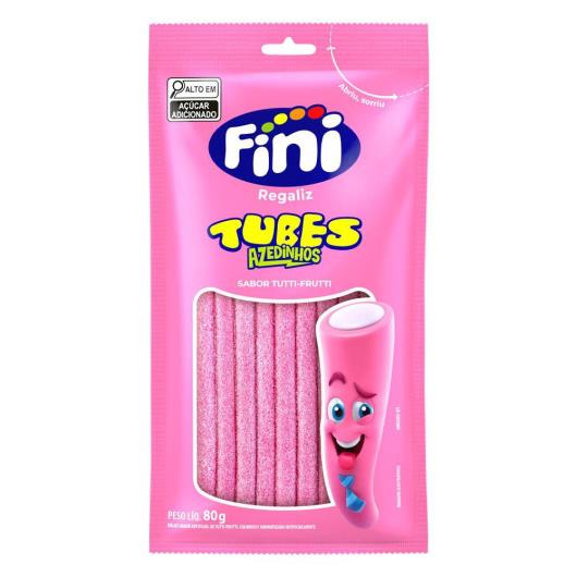 Regaliz Fini Tubes Azedinho Tutti Frutti 80g - Imagem em destaque