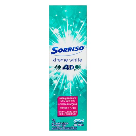 Gel Dental Branqueador Mint Sorriso Xtreme White 4D Caixa 70g - Imagem em destaque