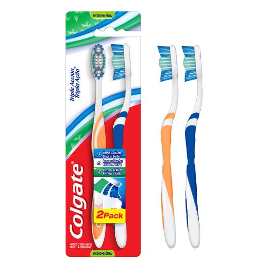 Escova Dental Média Colgate Tripla Ação 2 Unidades - Imagem em destaque