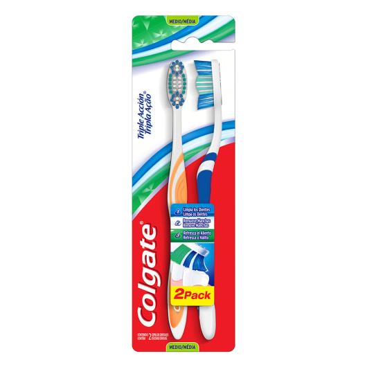 Escova Dental Média Colgate Tripla Ação 2 Unidades - Imagem em destaque