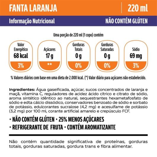 Refrigerante Fanta Sabor Laranja LATA 220ML - Imagem em destaque