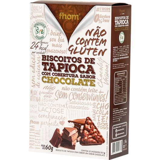 Biscoito tapioca com cobertura de chocolate Fhom 60g - Imagem em destaque