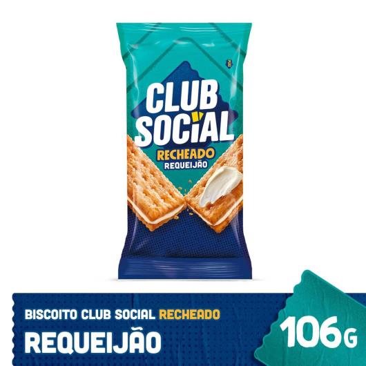 Biscoito Salgado Club Social Recheado Requeijao Multipack 106g - Imagem em destaque