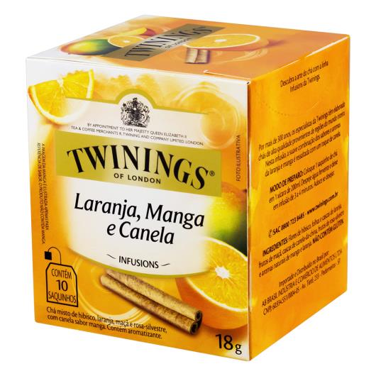 Chá Laranja, Manga e Canela Twinings Infusions Caixa 18g 10 Unidades - Imagem em destaque