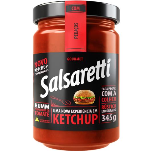 Ketchup com pedaços de tomate Salsaretti vidro 345g - Imagem em destaque