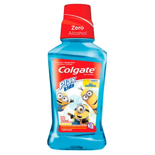 Enxaguante Bucal Colgate Plax Kids Minions com Flúor Sem Álcool Tutti-Frutti 250ml - Imagem em destaque