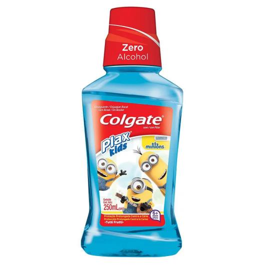 Enxaguante Bucal Colgate Plax Kids Minions com Flúor Sem Álcool Tutti-Frutti 250ml - Imagem em destaque