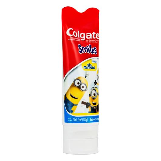 Gel Dental Infantil com Flúor Bubble Fruit Minions Colgate Smiles Bisnaga 100g - Imagem em destaque