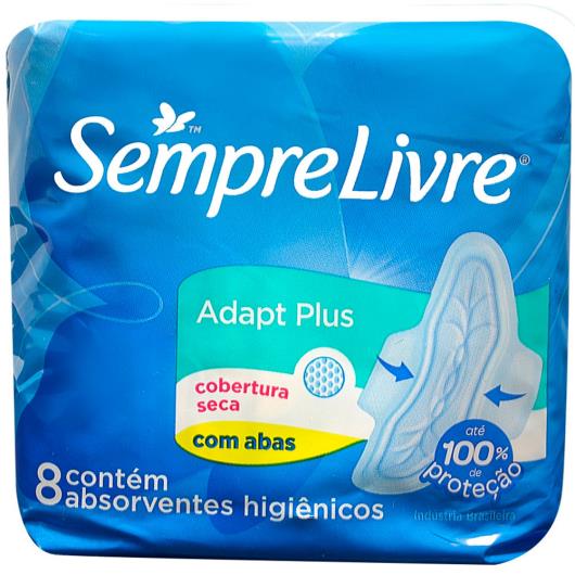 Absorvente Sempre Livre Adapt Plus Cobertura Seca com Abas 8un - Imagem em destaque