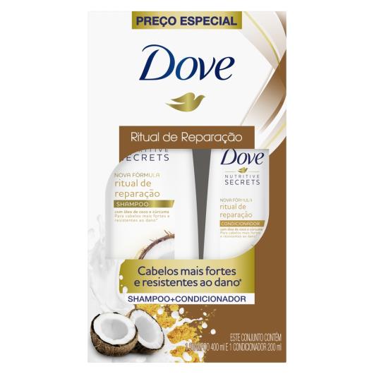 Kit Shampoo 400ml + Condicionador 200ml Dove Nutritive Secrets Ritual de Reparação - Imagem em destaque