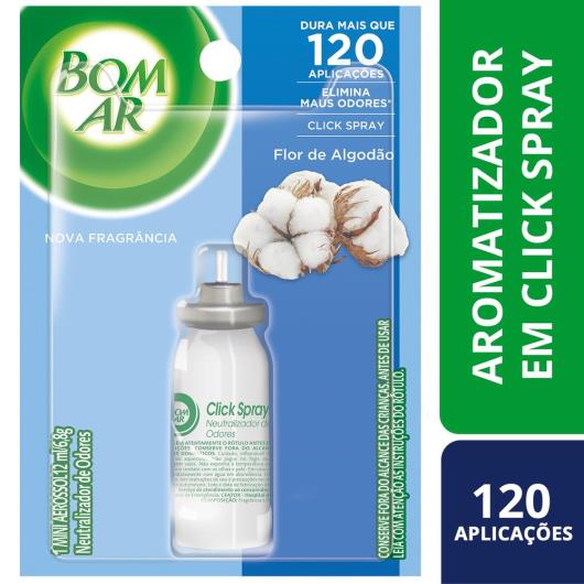 Aromatizador Bom Ar Click Spray Refil Flor de Algodão 12ml - Imagem em destaque