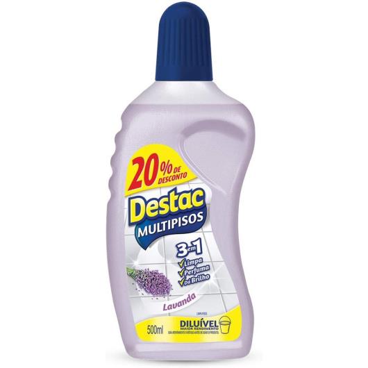 Limpador Multipisos Diluível Lavanda Destac Frasco 500ml Grátis 20% de Desconto - Imagem em destaque