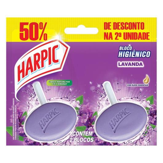 Bloco Sanitário Perfumado Harpic Lavanda com 2 Unidades de 26 g cada - Imagem em destaque