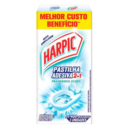 Pastilha Adesiva Sanitária Harpic Cloro com 3 unidades - Imagem em destaque