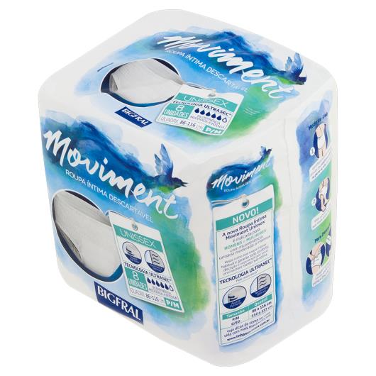 Roupa Íntima Descartável Unissex Bigfral Moviment P/M Pacote 8 Unids - Imagem em destaque