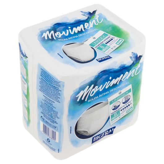 Roupa Íntima Descartável Unissex Bigfral Moviment P/M Pacote 8 Unids - Imagem em destaque