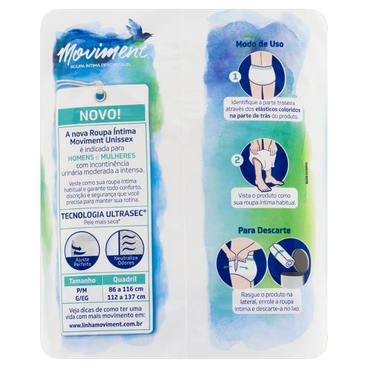 Roupa Íntima Descartável Unissex Bigfral Moviment P/M Pacote 8 Unids - Imagem em destaque