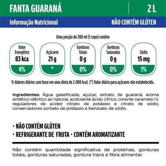 Refrigerante Fanta Sabor Guaraná PET 2L - Imagem em destaque