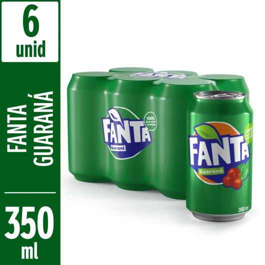 Refrigerante Fanta Guaraná 6 unids de 350ml cada - Imagem em destaque