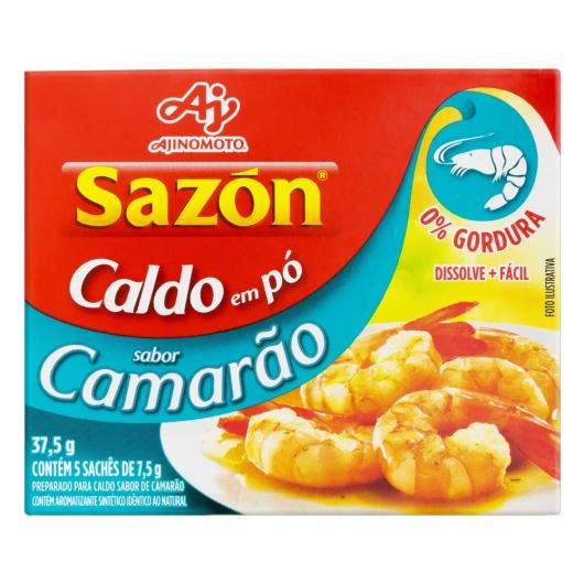 Caldo em Pó Camarão Sazón Caixa 37,5g 5 Unidades - Imagem em destaque