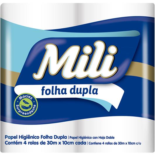 Papel Higiênico Folha Dupla Mili 30m 4 unidades - Imagem em destaque