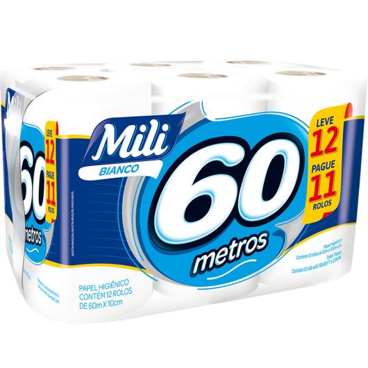 Papel Higiênico Bianco Mili 60m Leve 12 Pague 11 rolos - Imagem em destaque