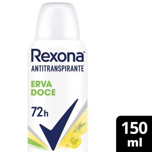 Desodorante Antitranspirante Aerosol Feminino Rexona Erva Doce 150ml - Imagem em destaque