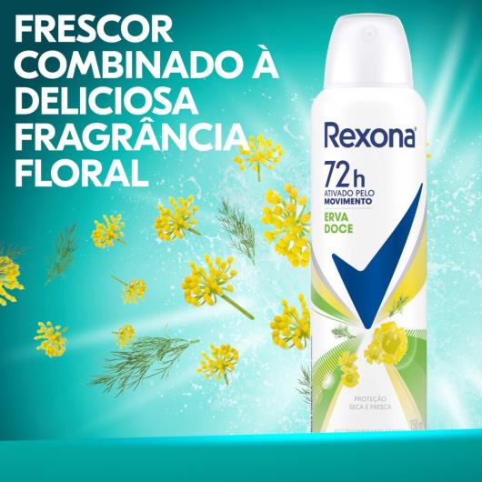 Desodorante Antitranspirante Aerosol Feminino Rexona Erva Doce 150ml - Imagem em destaque