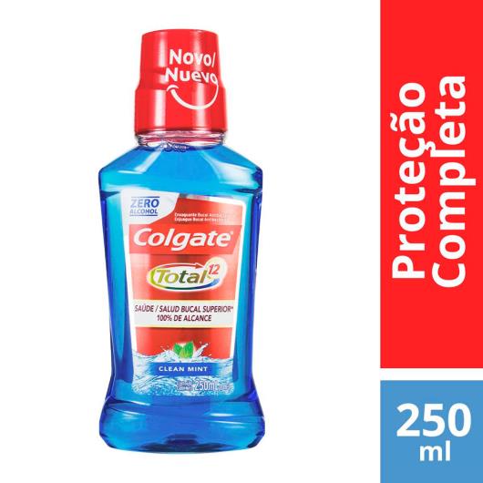 Enxaguante Bucal Antibacteriano Zero Álcool Clean Mint Colgate Total 12 Frasco 250ml - Imagem em destaque